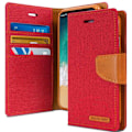 Pikkukuva 10 / 11: iPhone XS Max kuori - Lompakko Goospery Canvas Mörkblå