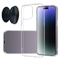 Pikkukuva 1 / 7: iPhone 15 Pro Max -kotelo ja sormipidike - Suojaa ja mukavuutta - Musta