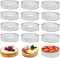 12 stk. 8 cm Mousse Tærteform i Rustfrit Stål – Perforerede Bageforme til Desserter, Kager, Quicher – 12 Stykker