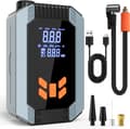Däckpump bärbar luftkompressor, Digital däcktrycksmätare, 12V 150 PSI cykelpump, Nöd-LED-lampa för luftpump till bildäck