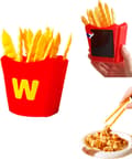 Minimattång, magnetiska pommes frites-formade serveringstänger, köksaptitretänger. 1 förvaringslåda, 12 mattänger.