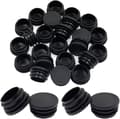 Rund plastplugg, 24 st svarta rörändpluggar stolsglidare runda ändpluggar möbelstol/benrörsskyddinsats (32mm) 32