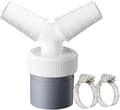 Y-formet afløbsforbindelse til vaskemaskine og opvaskemaskine - Fitting, pladsbesparende slangesplitter
