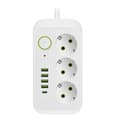 Miniatyrbilde 1 av 5: 2M EU-plugg Multi-Standard Strømuttak Skjøteledning med USB Type-C Hurtiglading