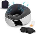 360° Nackresekudde - 100% Memory Foam/Memory Foam Nackkudde - Stödkudde - Flygplan/Bil Kudde + Gratis Kompakt Förvaringsväska - Grå