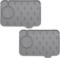 Splash Guard and Soap Sponge Holder, Splash-Proof Water Absorbing Dish Drying Mat for Kitchen Counter with Self-Draining Design (Grey)