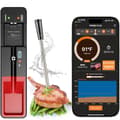 Smart Bluetooth Matlagningstermometer, Trådlös Kötttermometer med Lång Räckvidd för Ugn, Grillning, Rökning, BBQ & Air Fryer, Digital Dubbla Sensorer Sond
