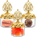Miniatyrbild 5 av 5: 24 Clear Gift Boxes with Gold Lids, Dome-Shaped Gift Boxes for Wedding Party, Decorative Candy Storage Containers for Desserts