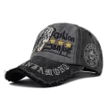 Miniatyrbild 1 av 10: Vintage skallebroderad cap Broderad Patch Peaked Cap Tvättad Distressed Sol Hat Cap Cb3891Black Adjustable
