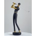Miniatyrbild 2 av 5: Golffigur staty Golfspelare dekoration Skulptur Polyresin Arts Presenter Svart 9,6 tum B