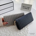 Miniatyrbild 6 av 10: Weave Läder Plånbok Dragkedja Mynt Plånböcker GRÅ