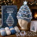 Lysende juletræshæklet hat DIY-sæt, 9,1 tommer LED-garnhåndværk, englevelsignelse julepynt, 1 stk. C