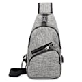 Miniatyrbild 1 av 11: Herr Pojkar Crossbody Satchel Dragkedja Axelväska Bröstväskor Ljusgrå 6.69x2.76x12.99"