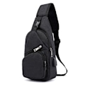 Miniatyrbild 3 av 4: Herr Pojkar Crossbody Satchel Dragkedja Axelväska Bröstväskor Svart 6.69x2.76x12.99"