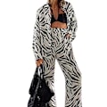 Miniatyrbild 1 av 4: topp och byxor Långärmad skjorta och löst sittande byxor Leopard Print 2XL