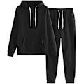 Miniatyrbild 1 av 5: Mode Loungeset för kvinnor Modekläder 2-delad sweatsuit Långärmad tröja Långbyxor black XL