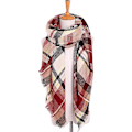 Miniatyrbild 2 av 5: Stor Ull Rutig Scarf Dam Cashmere Sjal Scarf Varm Höst Vinter Stole Wraps Klassisk Elegant Mysig, Dam Rutig Faux Cashmere Höst/vinter Sjal