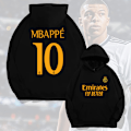 Miniatyrbild 1 av 5: Fotboll Sport Real Madrid Mbappe Hoodie Hoodie Herr Höst Ungdom Trendigt Märke Lös Axel Långärmad Topp black S