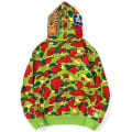 Miniatyrbild 2 av 5: Shark Ape Bape Hoodie Camo Print Polyestertröja Casual Loose Zip Hoodie Jacka För Herr Dam Green camouflage L