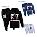 Miniatyrbild 4 av 4: CR7 Ronaldo Pojkars Träningsoverall Fotboll Hoodie Sweatshirt Topp + Byxor Outfit Rose Red03 110cm