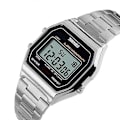 Miniatyrbild 1 av 5: Skmei Mode Herr Rostfritt Stål Armband LED Display Klockor 3Bar Vattentät Digital Klocka Reloj Hombre För Vardaglig Sport 1123 silver