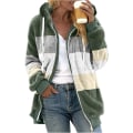 Miniatyrbild 1 av 5: Dam S Vinter Luvtröja Varm Plysch Kappa Med Zip Ficka Lös Kappa Dam S Kläder Teddy Fleece Jacka Långärmad Vinterjacka Ytterkläder Steetwear X10 green 4XL