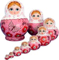 Märke av ryska dockor (matryoshkas), 10 st, handgjorda, boreal lind, presenter, leksaker?