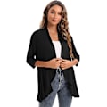 Miniatyrbild 2 av 5: 2023 Ny Dammode Temperamentrock Enfärgad Casual Cardigan Sju Points Topp black M
