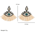 Miniatyrbild 2 av 3: Evil Eye Tofsörhängen, Teardrop Evil Eye Dangle Örhängen för kvinnor, Bohemian Evil Eye fransörhängen, Sparkling Eye Stud Earrings Evil