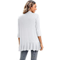 Miniatyrbild 2 av 5: 2023 Ny Dammode Temperamentrock Enfärgad Casual Cardigan Sju Points Topp white M