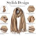 Miniatyrbild 5 av 5: Ullscarf Dam Vinter Cashmere Solid Water Ripple Versat