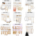 Miniatyrbild 1 av 5: Hoop örhängen för tjejer kvinnor, Chunky Twisted Small Big Hoops Örhängen Pack Set, Örhängen för kvinnor Multipack