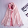 Miniatyrbild 1 av 5: Komfort dam höst vinter scarf filt wrap sjal stal varm mjuk gradient färg för värme Pink 200*70(CM)