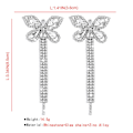 Miniatyrbild 4 av 5: Lätt lyxiga klokedja örhängen fulla av diamanter Butterfly Tofs örhängen Temperament mångsidig dam design örhängen silver