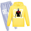 Miniatyrbild 1 av 4: CR7 Ronaldo Pojkars Träningsoverall Fotboll Hoodie Sweatshirt Topp + Byxor Outfit Yellow03 110cm