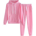 Miniatyrbild 1 av 5: Mode Loungeset för kvinnor Modekläder 2-delad sweatsuit Långärmad tröja Långbyxor Pink M