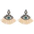 Miniatyrbild 1 av 3: Evil Eye Tofsörhängen, Teardrop Evil Eye Dangle Örhängen för kvinnor, Bohemian Evil Eye fransörhängen, Sparkling Eye Stud Earrings Evil