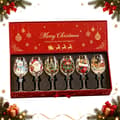 3D julevinglas, snefnugdekoreret ferie, 6-pak
