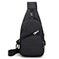 Miniatyrbild 1 av 4: Herr Pojkar Crossbody Satchel Dragkedja Axelväska Bröstväskor Svart 6.69x2.76x12.99"