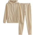 Miniatyrbild 1 av 5: Mode Loungeset för kvinnor Modekläder 2-delad sweatsuit Långärmad tröja Långbyxor beige L