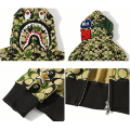 Miniatyrbild 3 av 5: Shark Ape Bape Hoodie Camo Print Polyestertröja Casual Loose Zip Hoodie Jacka För Herr Dam camouflage L