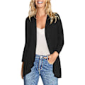 Miniatyrbild 1 av 5: 2023 Ny Dammode Temperamentrock Enfärgad Casual Cardigan Sju Points Topp black M