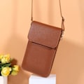 Miniatyrbild 6 av 11: Kvinnor Miniväska Pekskärm Mobiltelefonplånbok Crossbody-väska beige