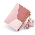 Miniatyrbild 1 av 5: Liten plånbok för kvinnor, tjejer Bifold Slim PU-läder (rosa)