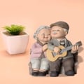 Miniatyrbild 5 av 5: Kärlek Mor- och farföräldrar Föräldrar Årsdag Bröllopspresent Harts Älskande Äldre Par Figuriner Trädgårdsprydnader Dekoration Ålderdomsliv Heminredning För Bedro