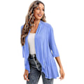 Miniatyrbild 3 av 3: 2023 Ny Dammode Temperamentrock Enfärgad Casual Cardigan Sju Points Topp blue M