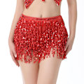 Miniatyrbild 1 av 2: Boho Sequin Tofs Höfthalsduk Kjol red