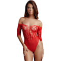 Miniatyrbild 1 av 4: Le Désir: Crotchless Rhinestone Teddy, One Size Röd one size
