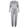 Miniatyrbild 2 av 4: Kvinnor Casual Enkla kläder T-shirt Toppar + Dragsko Elastisk midja Jogging Träningsbyxor Byxor oungewear Set Light Gray L