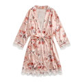 Miniatyrbild 1 av 4: Satin Silk Pyjamas Dam Nattlinne Underkläder Robes Underkläder Sovkläder Sexig Pink M